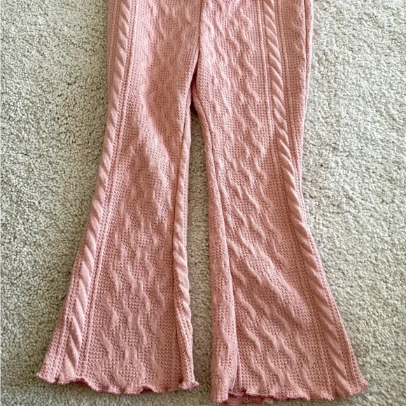 Pink Knit Two-Piece Set - Cable Texture - Picture 4 of 7